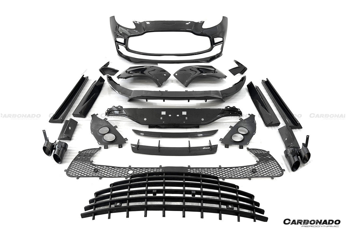 2021-2024 Aston Martin DBX 707 Style Dry Carbon Fiber Front Bumper With Lights
