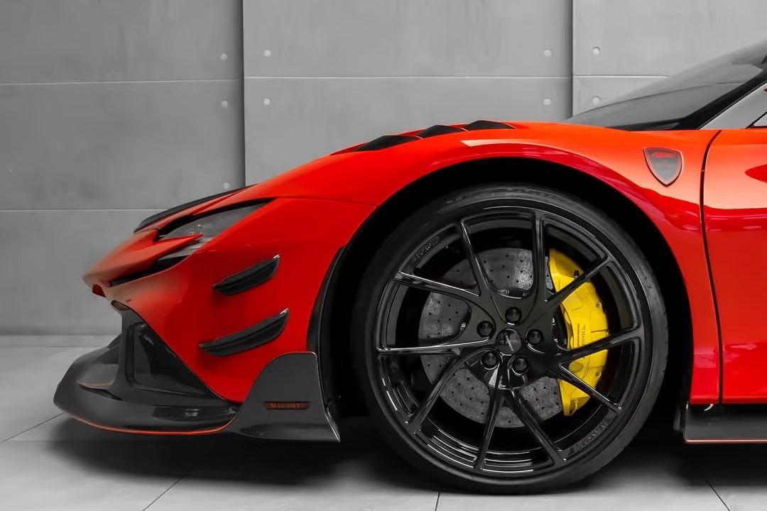 2020-UP Ferrari Autoclave Carbon Fiber Front Bumper Canards Carbonado (MSY) Fits: SF90 Stradale and Spider