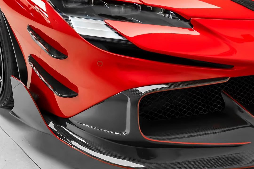 2020-UP Ferrari Autoclave Carbon Fiber Front Bumper Canards Carbonado (MSY) Fits: SF90 Stradale and Spider