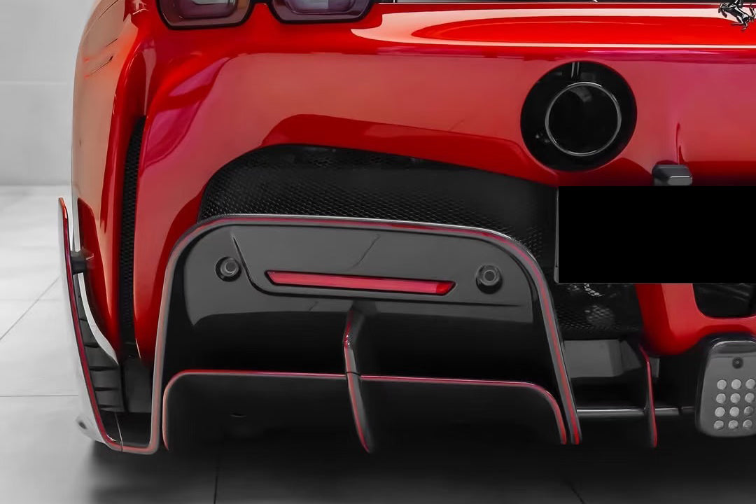 2020-UP Ferrari Autoclave Carbon Fiber Rear Diffuser Lip Carbonado (MSY) Fits: SF90 Stradale and Spider