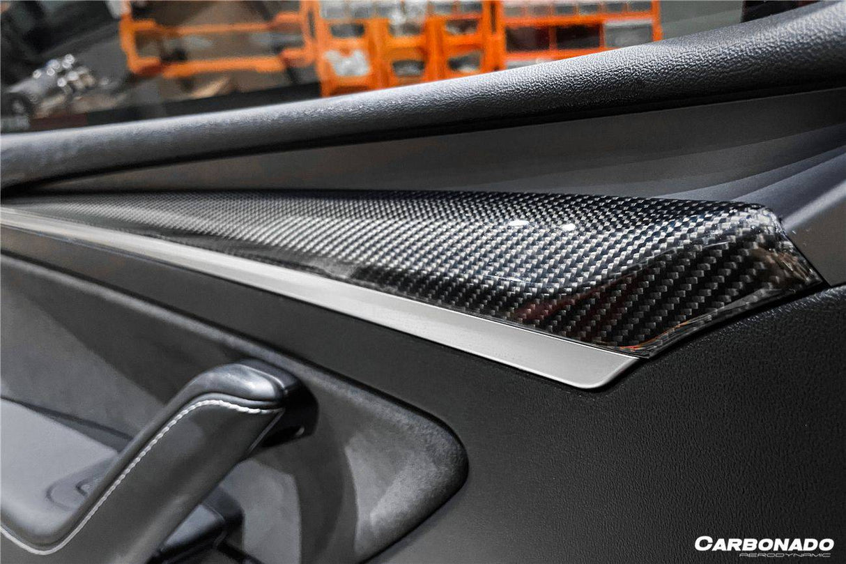 2020-2023 Tesla Model 3 Y OEM Style Autoclave Carbon Fiber Door Trim Interior Replacement