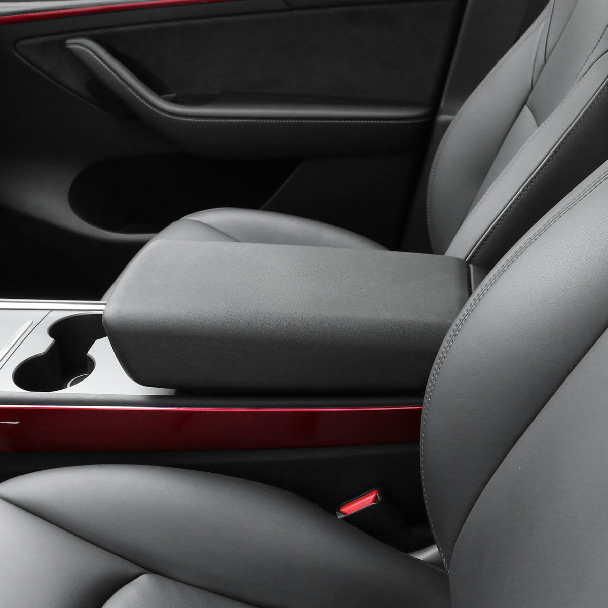 Armrest Cover for Tesla Model Y 2020-2025 & Model 3 2017-2023 Black TPE