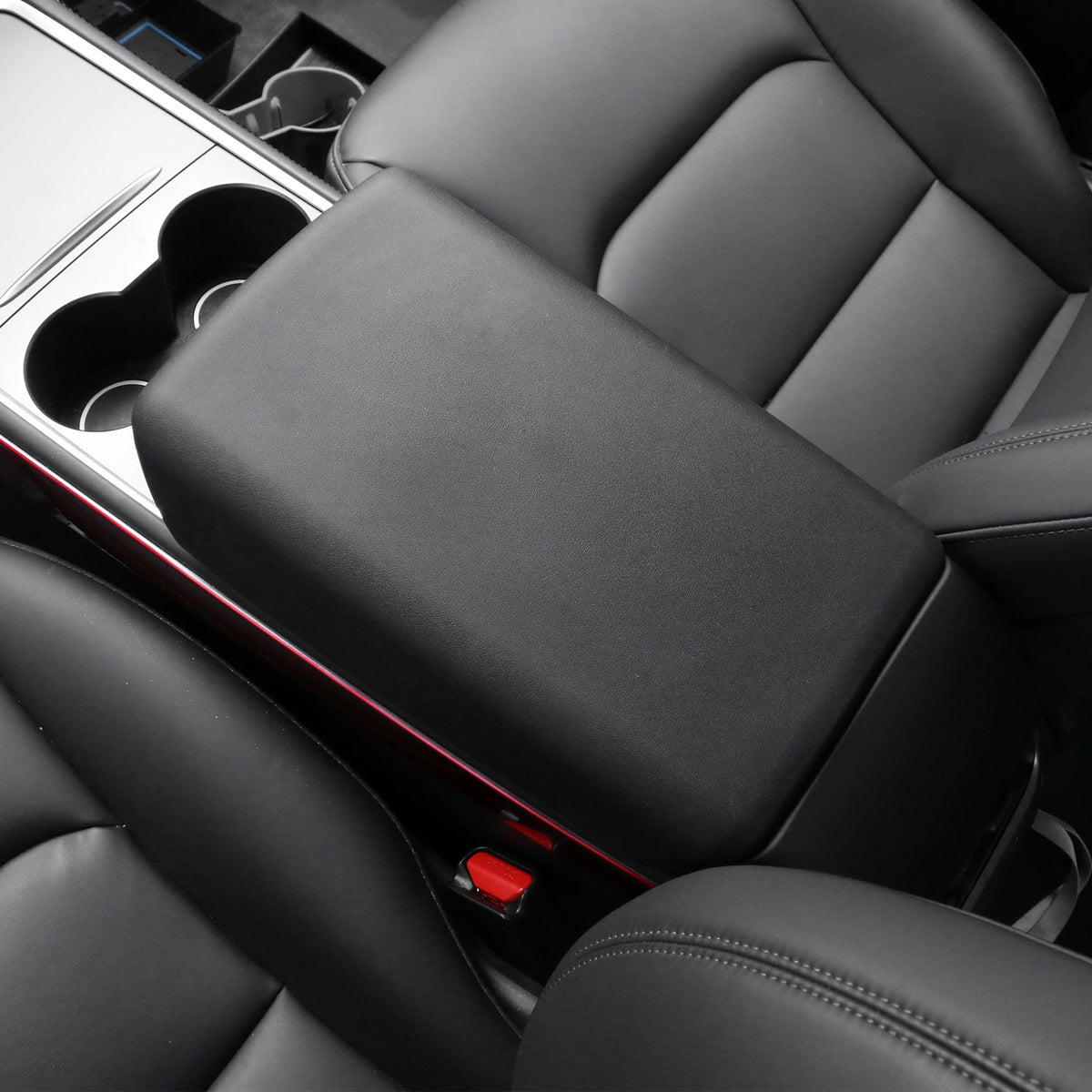 Armrest Cover for Tesla Model Y 2020-2025 & Model 3 2017-2023 Black TPE