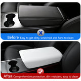 2020-2024 Tesla Model Y & 2017-2023 Model 3 Armrest Cover White TPE