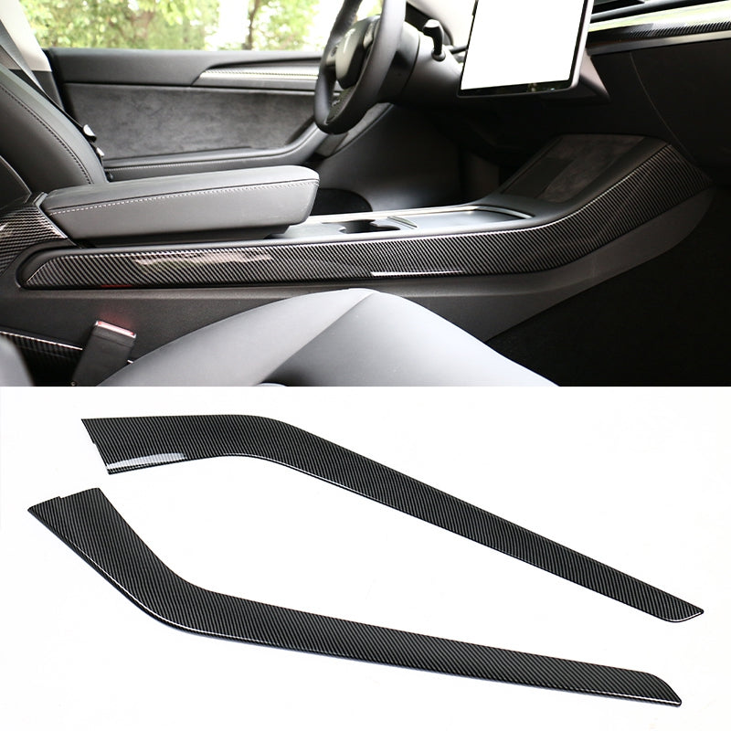 Carbon Fiber Print Center Control Side Panels for Tesla 3 Y 2021-2023 ABS