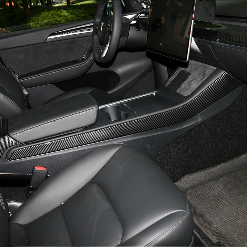 Carbon Fiber Print Center Control Side Panels for Tesla 3 Y 2021-2023 ABS
