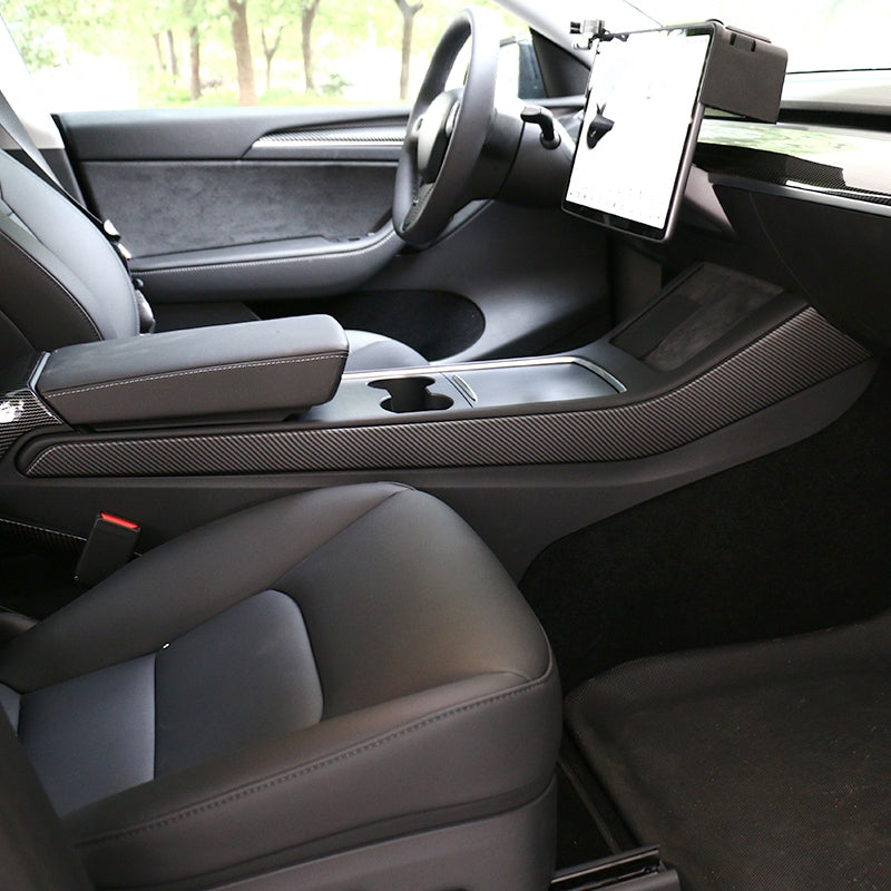 Matte Carbon Fiber Center Control Side Panels for Tesla 3 Y 2021-2023 ABS