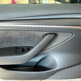 2021-2023 Tesla 3 & 2023 Y Carbon Fiber Center Front Door Panel ABS