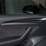 2021-2023 Tesla 3 23 Y Matte Carbon Fiber Center Front Door Panel ABS
