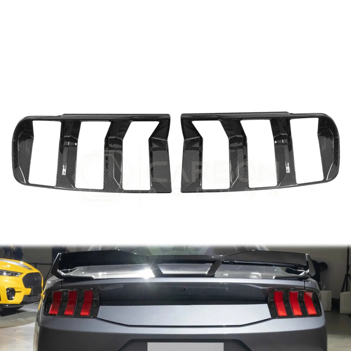 2024+ S650 Mustang Hard Carbon Fiber Taillight Trim Cover