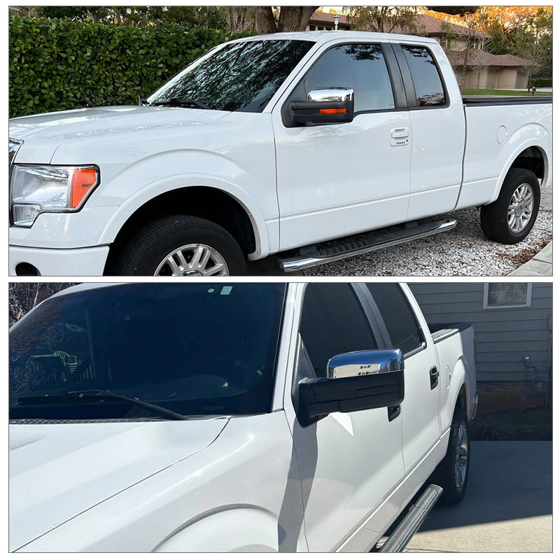 2009-2014 Ford F-150 Chrome Add-on Rear View Side Mirror Covers ABS