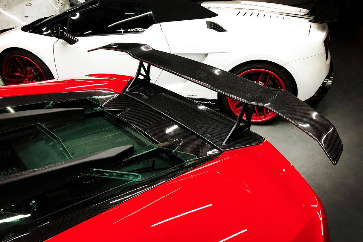 2015-2025 Lamborghini Huracan LP610  LP580  Evo  Tecnica VRS Style Carbon Fiber Trunk Spoiler with Base