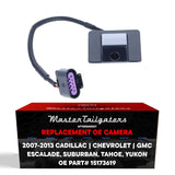 Cadillac Escalade (07-08) / Chevrolet Suburban (07-08), Tahoe (07-08), Tahoe Hybrid (08-13) / GMC Yukon (07-08), Yukon Hybrid (08-13) OEM Replacement Backup Camera OE Part # 15173619