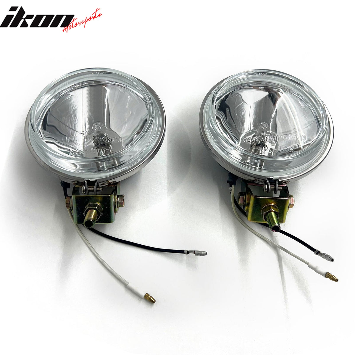 Universal 2PCS Right Left RH LH Front Bumper Driving Fog Lights Lamps Assembly Replacement W/Wiring Harness Chrome Housing Clear Lens
