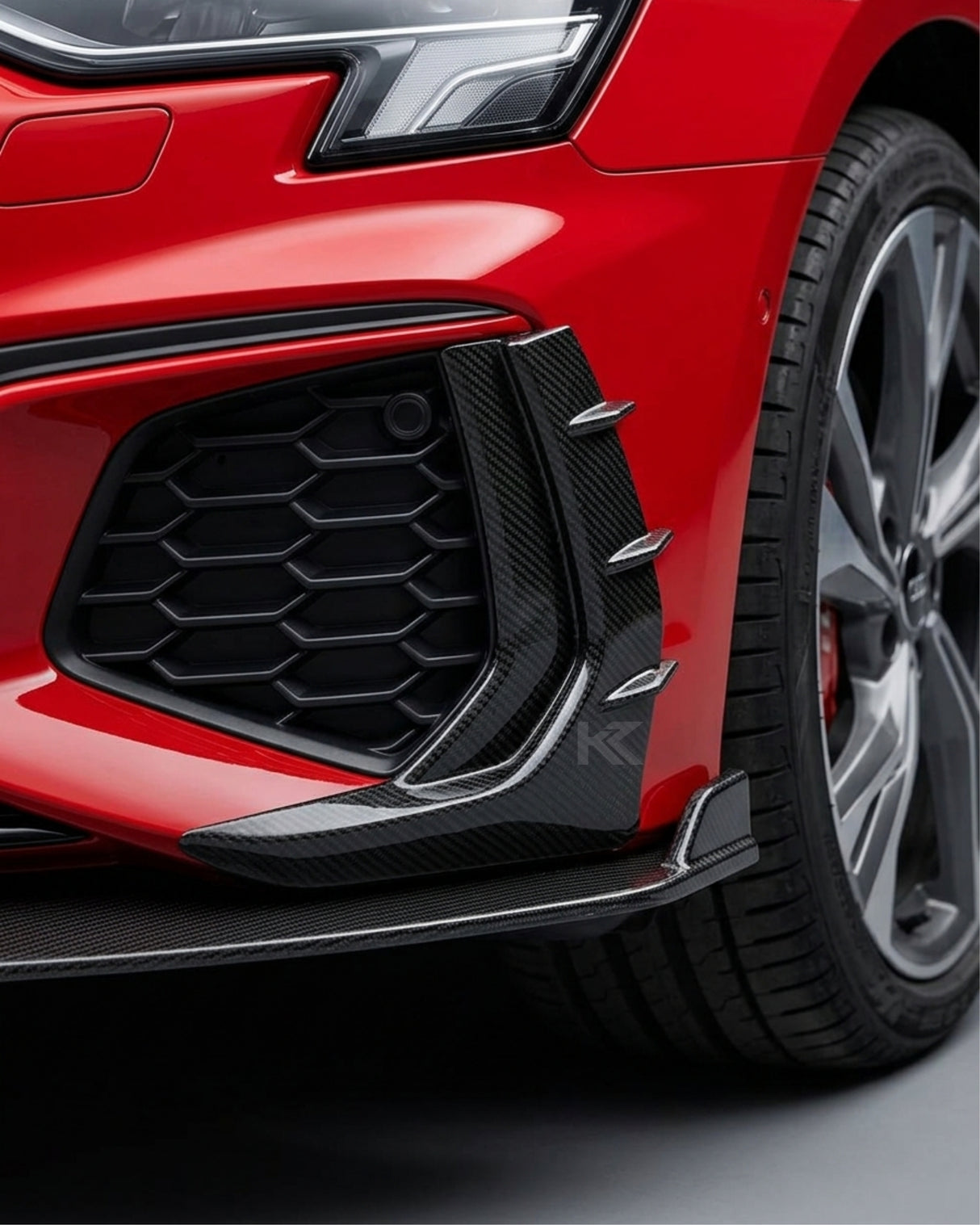 2021–2023 Audi A3 S-Line / S3 8Y Sedan Front Bumper Canards – Carbon Fiber