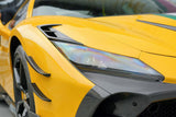 2019-2024 Ferrari F8 MSY Style Autoclave Carbon Fiber Front Bumper Canards