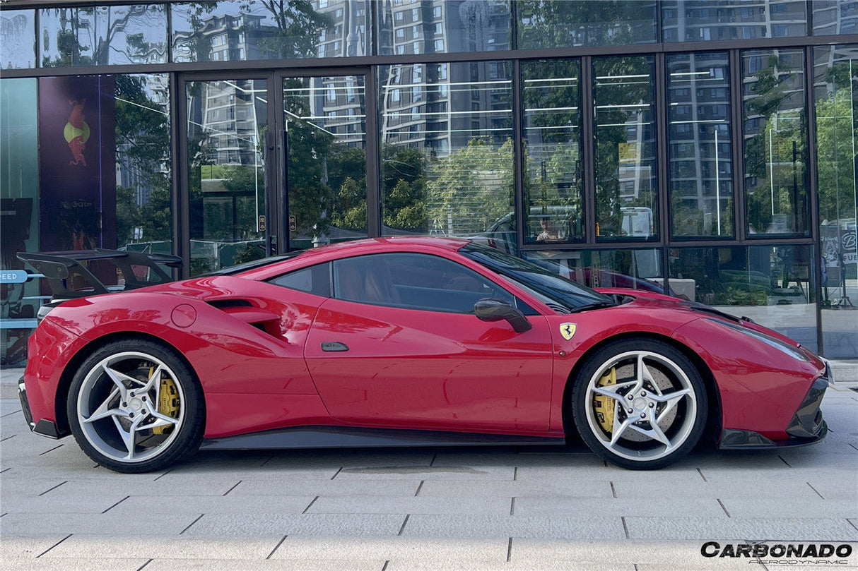 2015-2020 Ferrari 488 GTB Spier OE Style Carbon Fiber Side Skirts