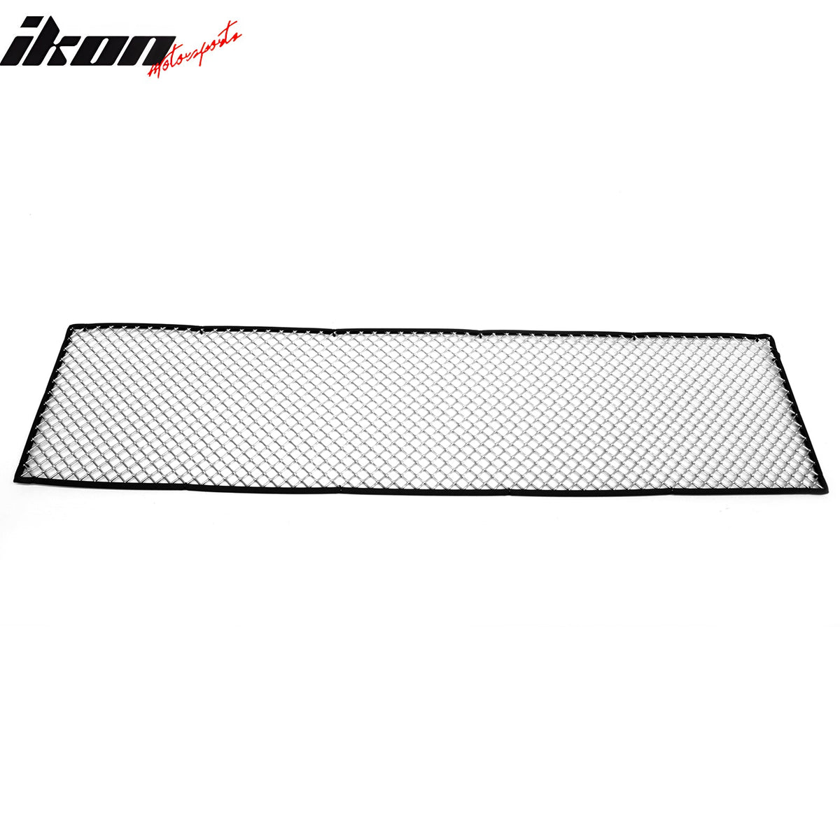 Front Bumper Hood Grille Insert Assembly Replacement Universal Woven Mesh LockCrimp Style Chrome Stainless Steel