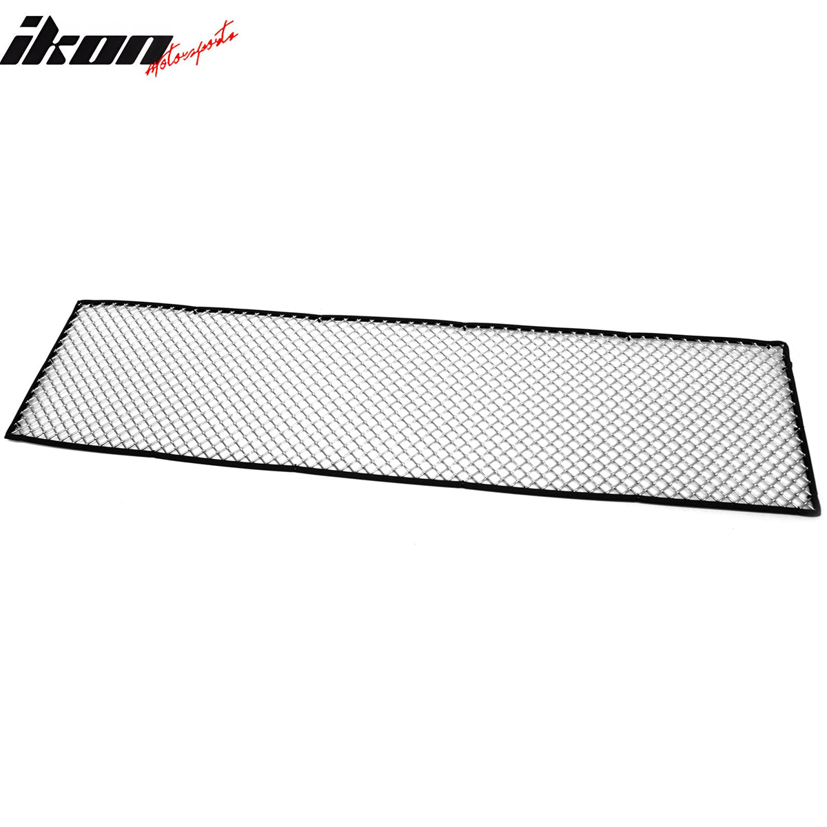 Front Bumper Hood Grille Insert Assembly Replacement Universal Woven Mesh LockCrimp Style Chrome Stainless Steel