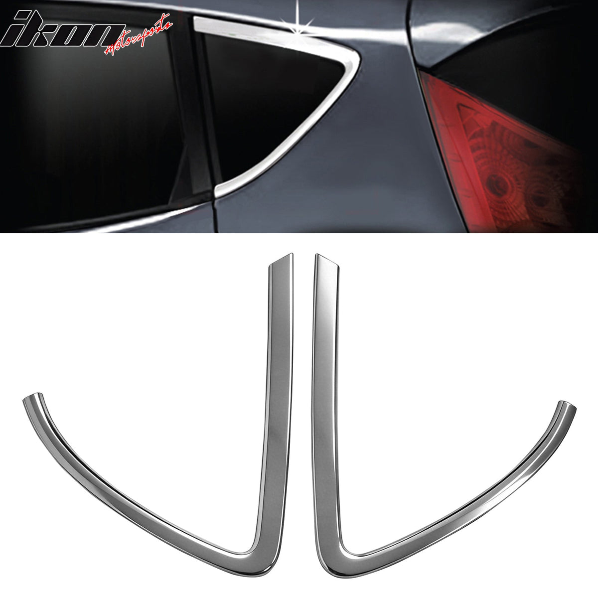 2012-2017 Hyundai Accent 5-Door Chrome 2PCS Window C-Pillar Molding Trim ABS