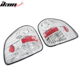 1997-2003 Ford F-150 2PCS Driver Passenger Side Rear Tail Lights Lamps Assembly Replacement Chrome Housing Clear Lens
