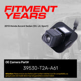 Honda Accord Sedan EX, LX, Sport Model (2013) OEM Replacement Backup Camera OE Part # 39530-T2A-A61