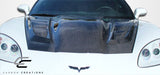 2005-2013 Chevrolet Corvette C6 Carbon Creations DriTech H-Design Hood - 1 Piece