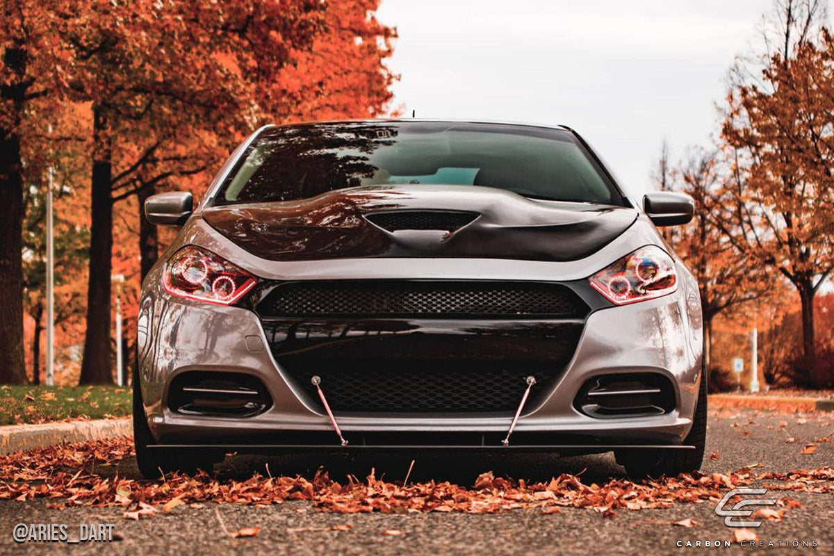 2013-2016 Dodge Dart Carbon Creations Hellcat Look Hood - 1 Piece