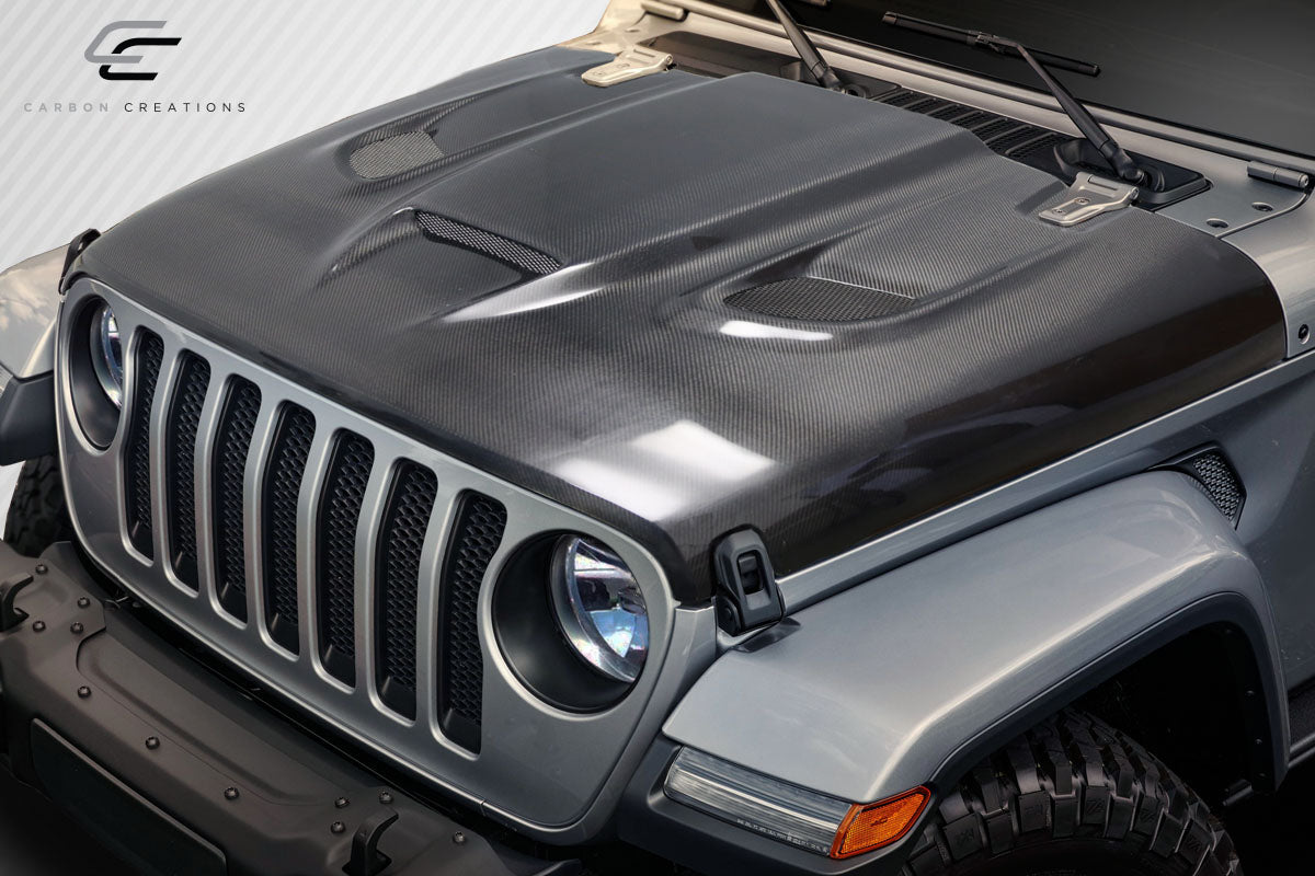 2019-2023 Jeep Wrangler JL Gladiator JT Carbon Creations Hellcat Look Hood - 1 piece