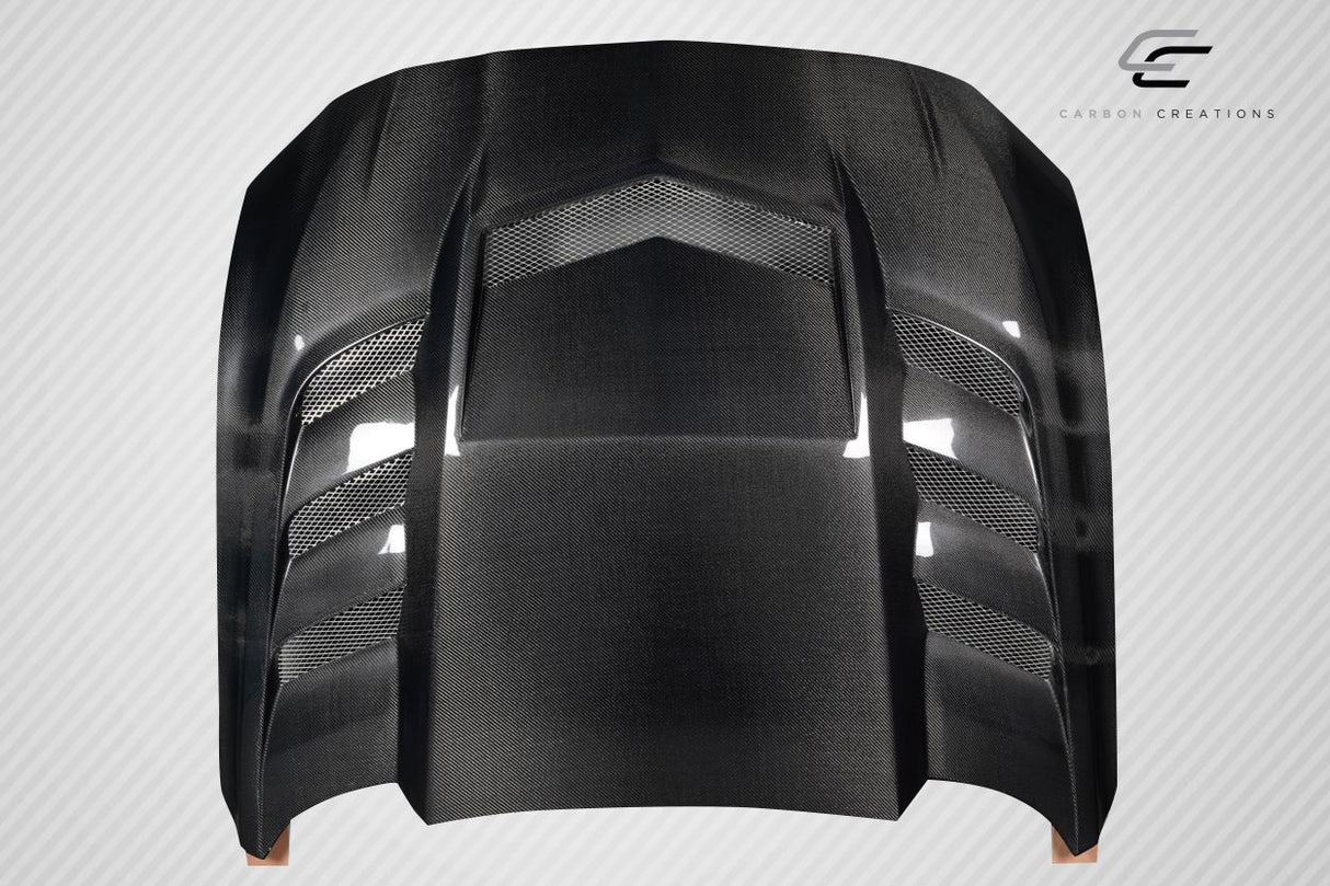 2018-2023 Ford Mustang Carbon Creations Interceptor Hood - 1 Piece