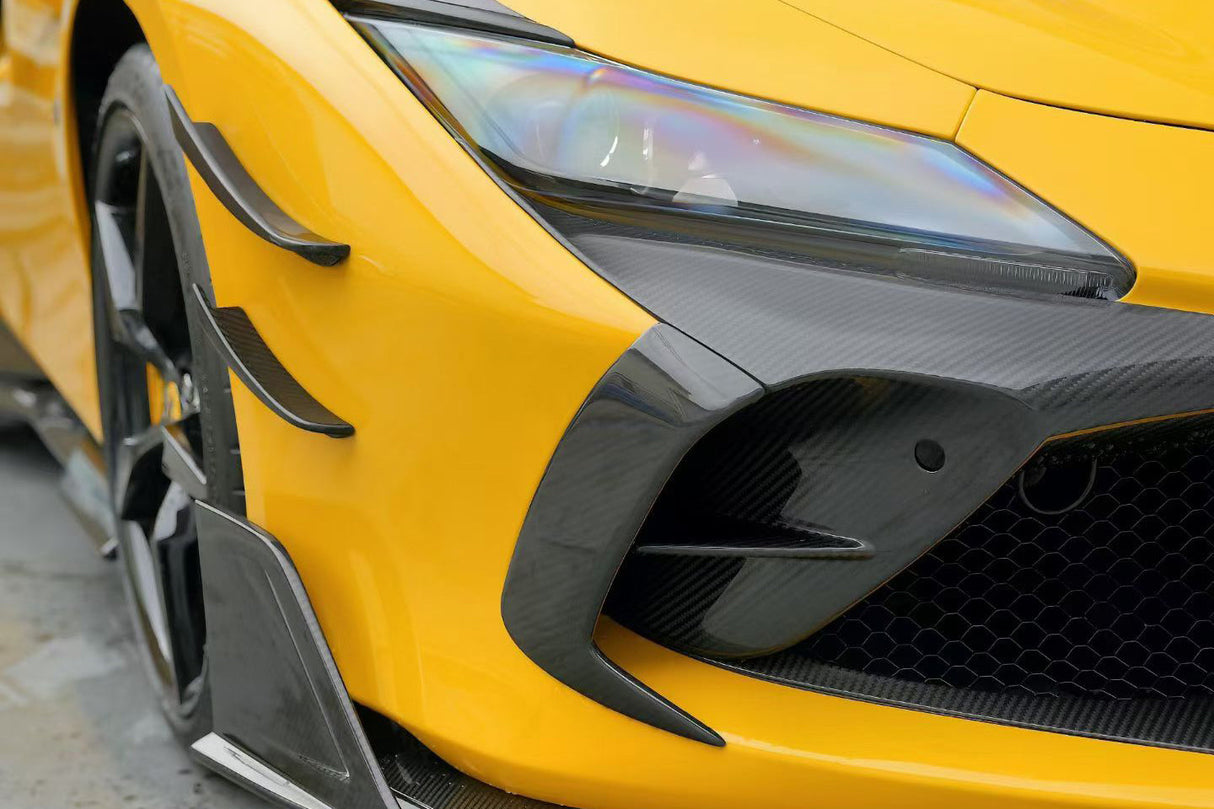 2019-2024 Ferrari F8 MSY Style Autoclave Carbon Fiber Front Bumper Vents