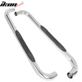 2009-2014 Ford F-150 Crew Cab Round Chrome Black Running Board Steel