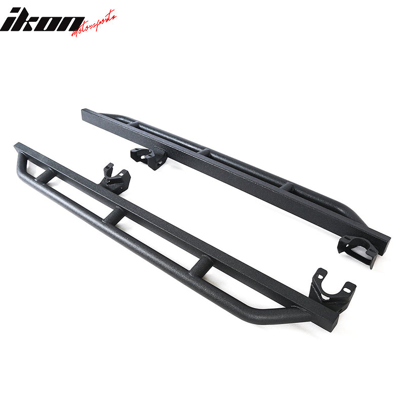 2007-2018 Jeep Wrangler JK Textured  Iron Steel Black Side Step Bars