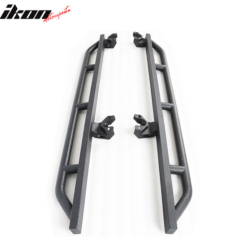 2007-2018 Jeep Wrangler JK Textured  Iron Steel Black Side Step Bars