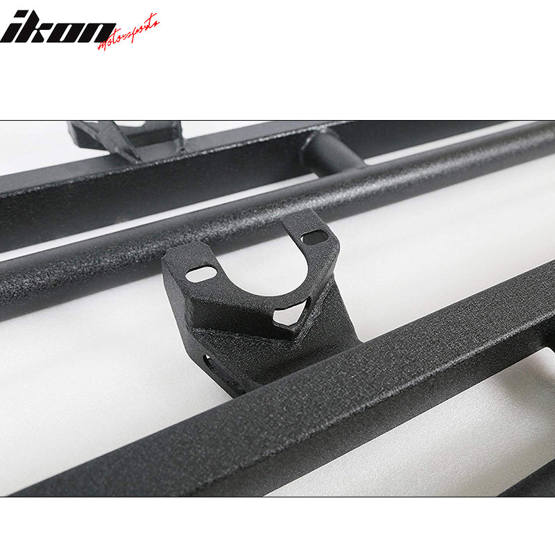 2007-2018 Jeep Wrangler JK Textured  Iron Steel Black Side Step Bars