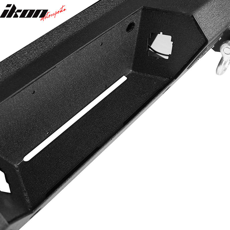 1987-2006 Jeep Wrangler TJ YJ Textured Rear Bumper 2 LED Lights D-Ring