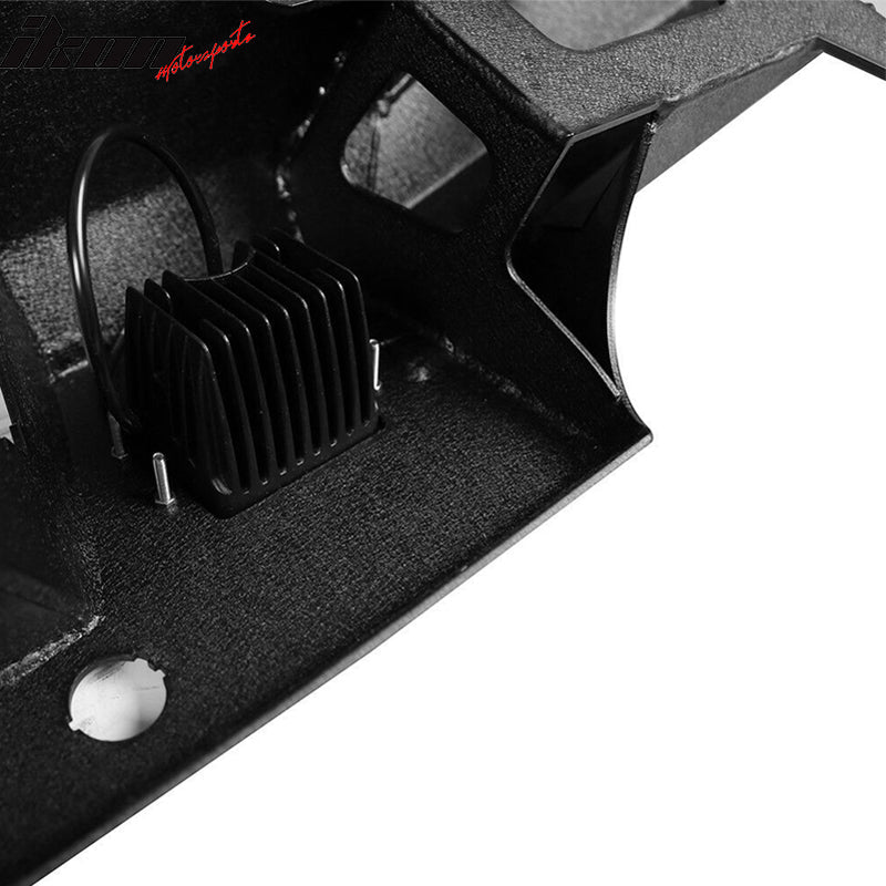 1987-2006 Jeep Wrangler TJ YJ Textured Rear Bumper 2 LED Lights D-Ring