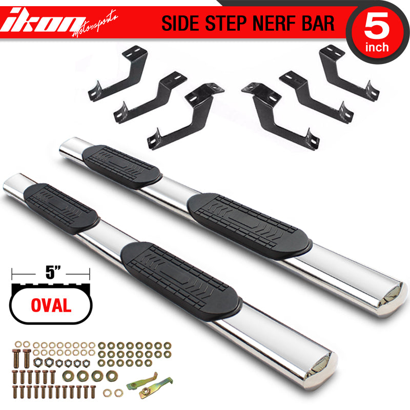 2015-2022 Ford F150 Super Crew Cab 5" Oval Running Board Stainless
