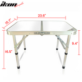 White Adjust Foldable Table Outdoor Picnic Party Garden Camping