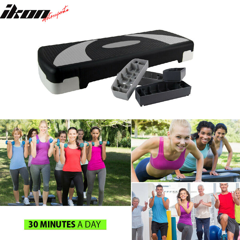 Fitness Adjustable 31" Aerobic Stepper Cardio Exercise W/ Risers