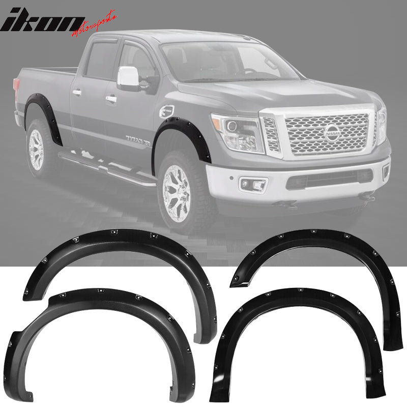 2016-2019Â Nissan Titan XD Pocket Style Textured Black Fender Flare ABS