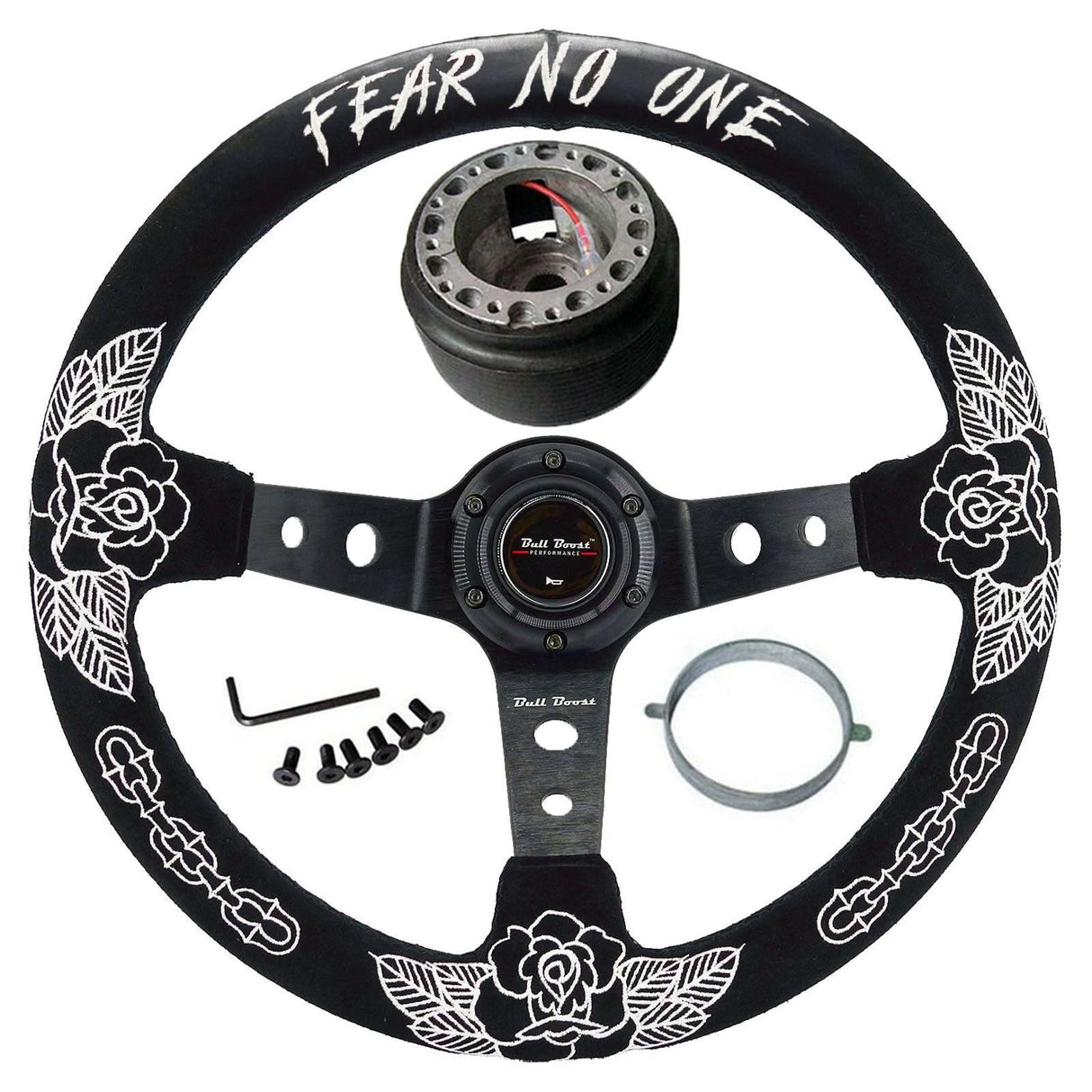 BW Rose Steering Wheel + Hub Adapter Kit For Toyota Pickup, Corolla, 4Runner, MR2, Camry