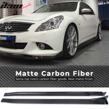 2010-2013 Infiniti G37 V36 JC Style Side Skirts Extension Carbon Fiber