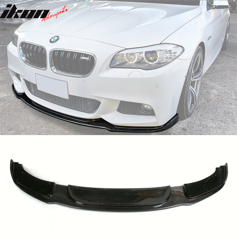 2011-2016 BMW 5 Series F10 HM Style Front Bumper Lip Carbon Fiber