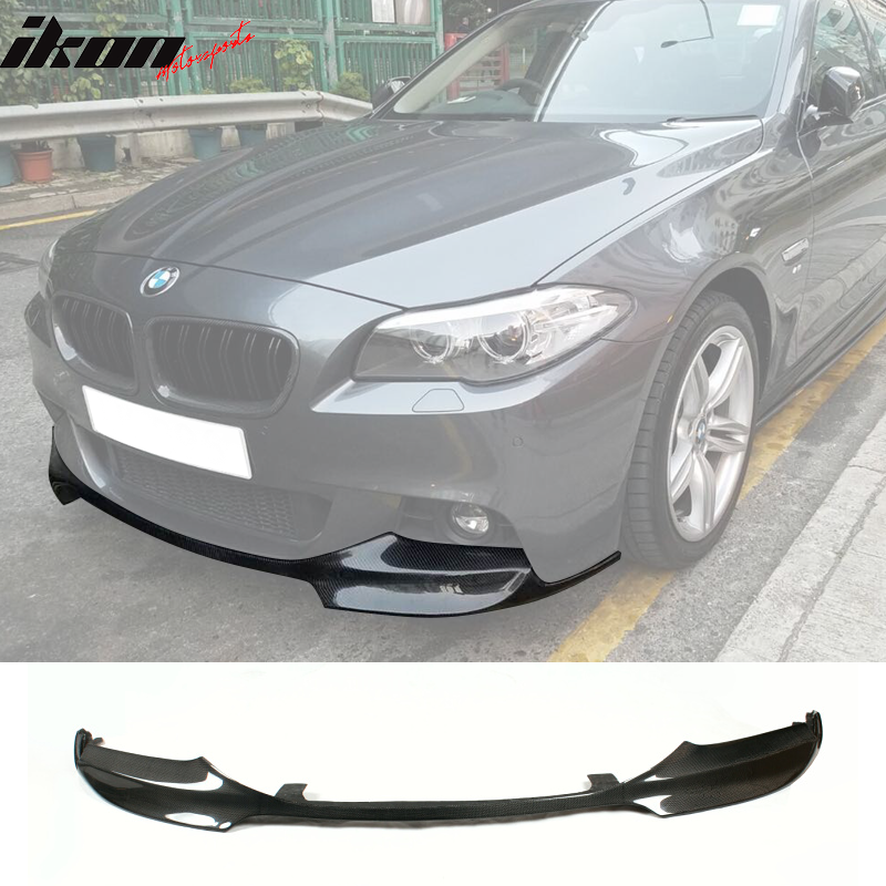 2011-2016 BMW 5 Series F10 V Style Front Bumper Lip Carbon Fiber