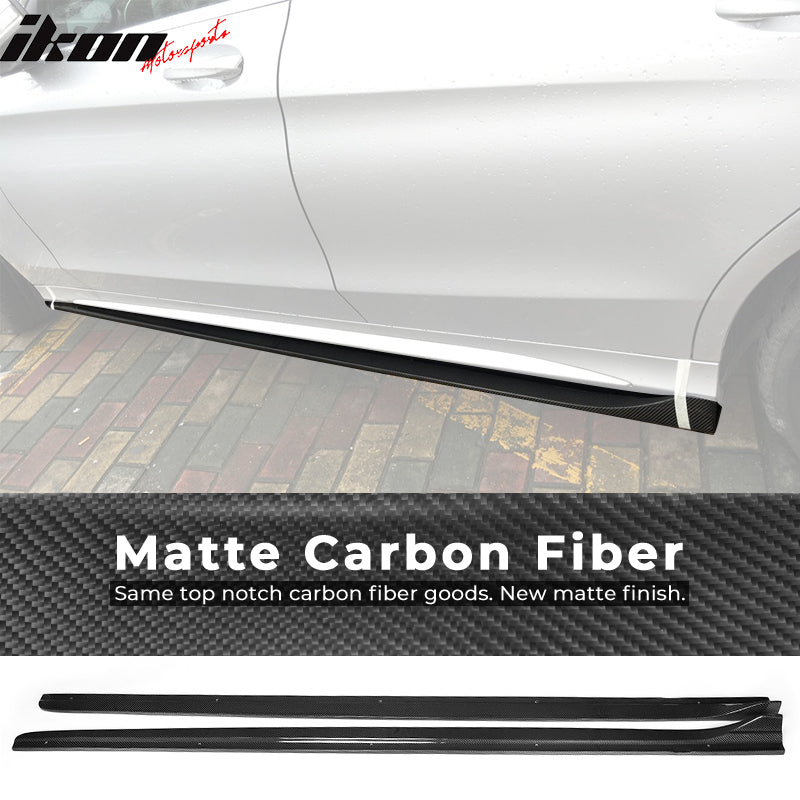2015-2018 Benz C Class W205 AMG S Style 2PCS Side Skirts Carbon Fiber