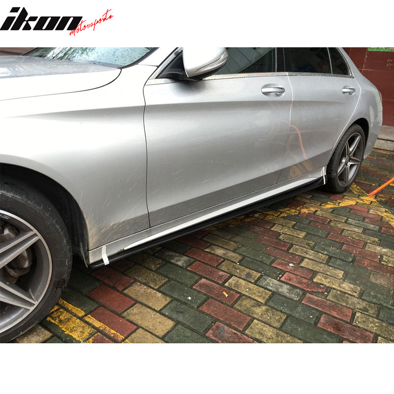 2015-2018 Benz C Class W205 AMG S Style 2PCS Side Skirts Carbon Fiber