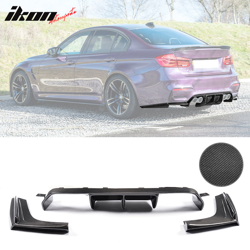 2015-2020 BMW M3 F80 M4 F82 V Style Rear Bumper Diffuser Carbon Fiber