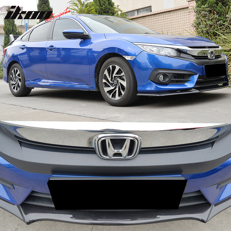 2016-2018 Honda Civic Coupe JC Style Front Bumper Lip Carbon Fiber