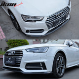 2017-2019 Audi A4 B9 Sedan JC Style Front Bumper Lip Kit Carbon Fiber